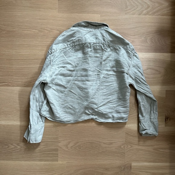 Zara Light Gray Button-Up Shirt - Picture 4 of 4